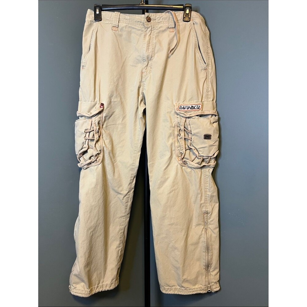 Ecko Unlimited Tan Cargo Pants with Utility Pockets